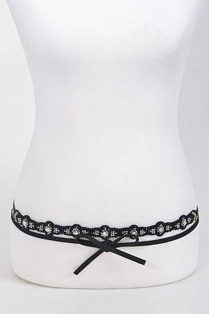 Thin Double Layer Bow String Belt