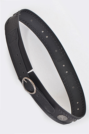 Thick Antique Emblemed Braid Belt