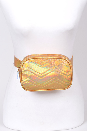 Sparkling Fanny Pack With Chevron Lines