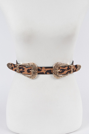 Dual Leopard Buckle Belt.