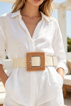 Elastic Twine Buckle Belt.