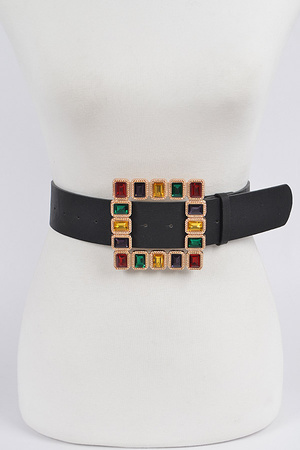 Rhinestone Gemstone Square Belt.