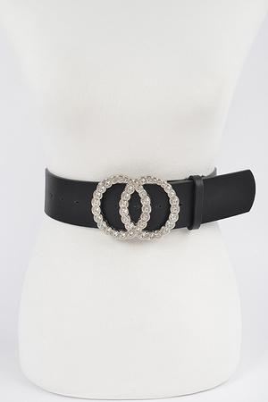 Rhinestone Filled Double Ring Belt.