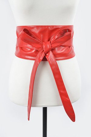 Tie Front Leather Belt.