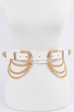Double Buckle Belt with Chains.