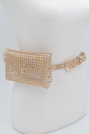 Studded Translucent Belt With Pouch.