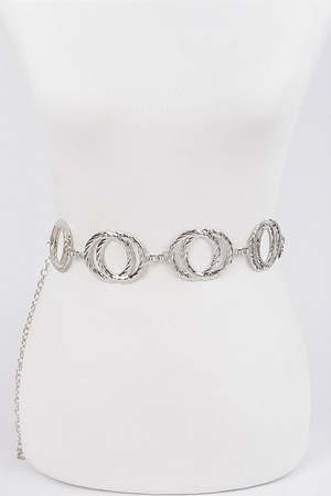 Melted Double Rings Chain Belt