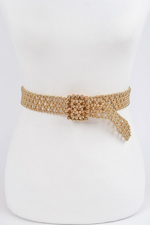 Knit Beads Buckle Belt