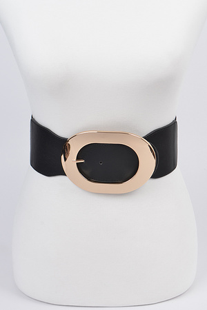 Round Metal Detailed Elastic Belt.