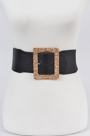 Glitter Big Buckle Elastic Belt.