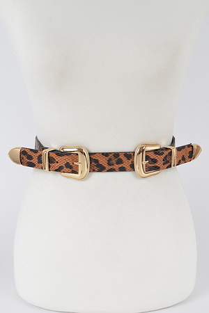 Leopard Three pieces Metal Buckle Belt.