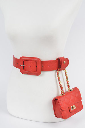 Belt W/Mini Quilted Bag