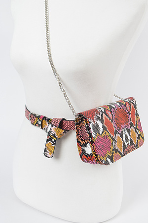 Multi Color Snake Belt Bag