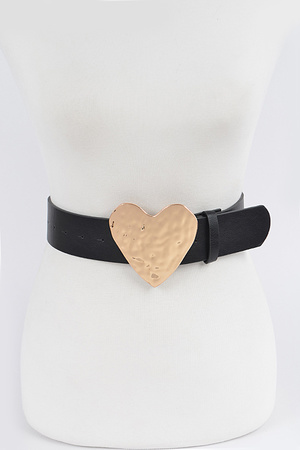 Hammered Heart Shape Buckle Belt.