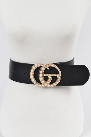 Faux Leather Wide Waist Belt.