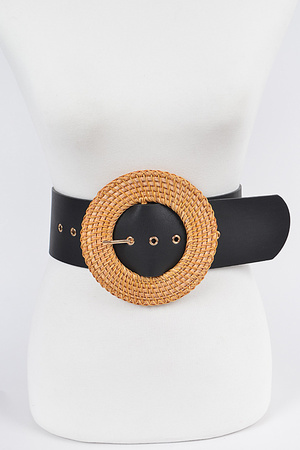 Oversized Bamboo Buckle Waist Belt.