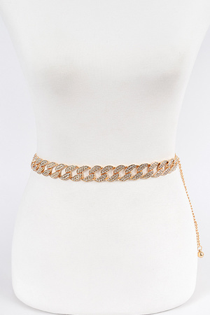 Stoned Oversized Chain Belt.