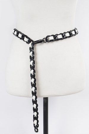 Faux Leather Oversized Chain Belt