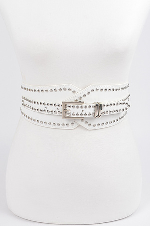 Studded Wide Stretch Belt