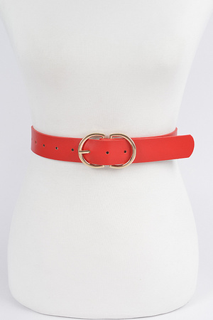 Braided Embossed Two Round Buckle Belt