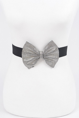 Rhinestone Ribbon Elastic Belt