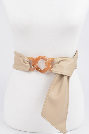 Acrylic Chain Buckle Elastic Waist Belt