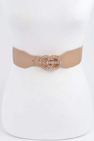 Rhinestone Buckle Elastic Belt