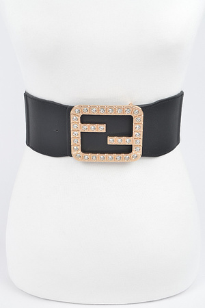 Rhinestone Buckle Elastic Belt