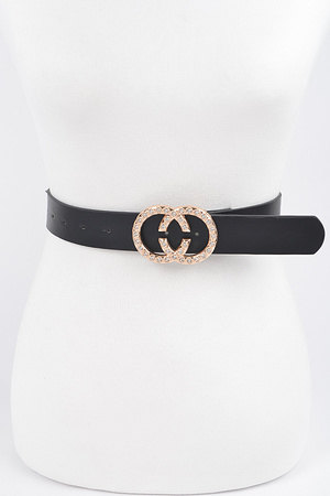 Rhinestone Buckle Belt