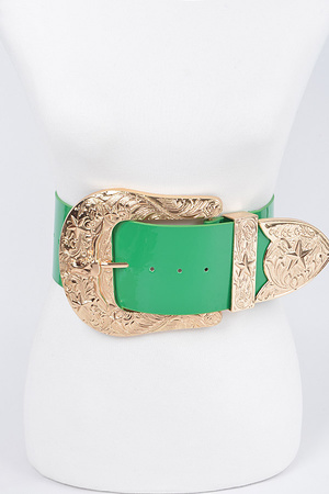 Oversized Multi Metal Waist Enamel Belt