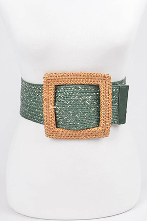 Bamboo Buckle Wide Stretch Belt