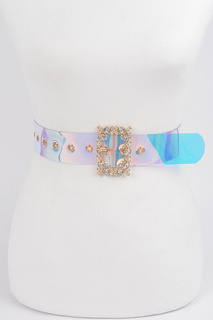 Transparent Stone Buckle Belt