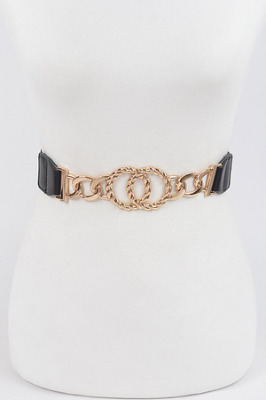 Curb Chain Twisted OO Fashion Belt