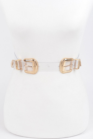 Transparent Double Buckle Belt