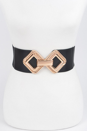 Big Metal Buckle Stretch Belt