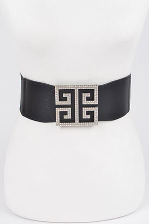 Rhinestone Buckle Stretch Belt