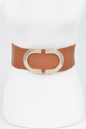 Rhinestone Buckle Stretch Belt