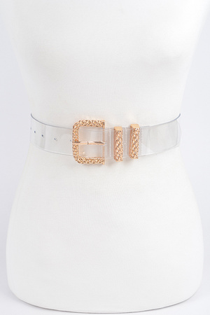 Clear Metal Chain Buckle Belt