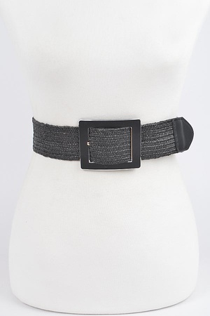Rectangle Metal Buckle Elastic Belt