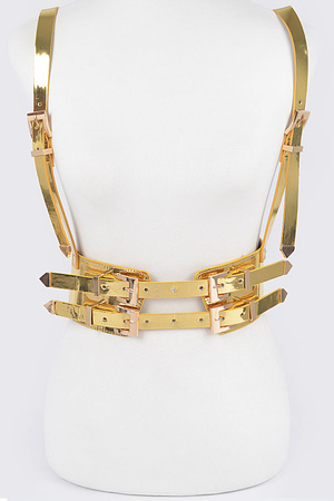 Vegan Harness With Metal Buckles
