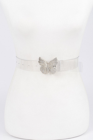 Rhinestone Butterfly Transparent Belt