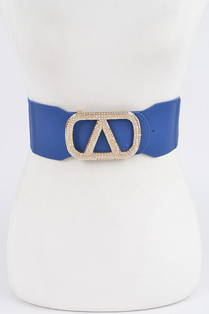 Rhinestone Buckle Elastic Belt