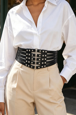 Stud Waist Elastic Belt