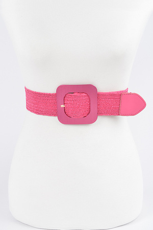 Faux Straw Elastic Belt