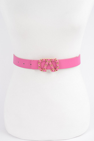Faux Leather Metal Buckle Belt