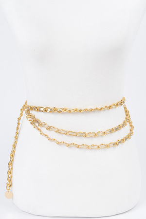 Metal Pu Chain Belt