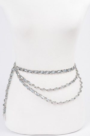 Metal Pu Chain Belt
