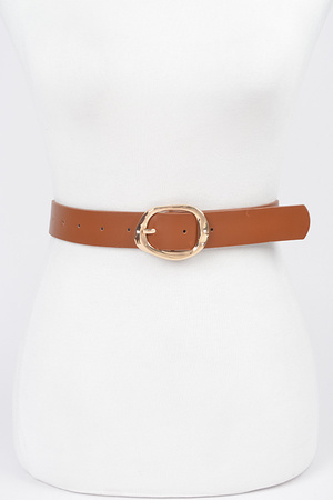 Faux Leather Metal Buckle Belt