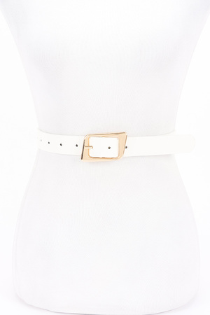 Faux Leather Metal Buckle Belt