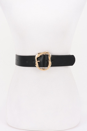 Faux Leather Metal Buckle Belt